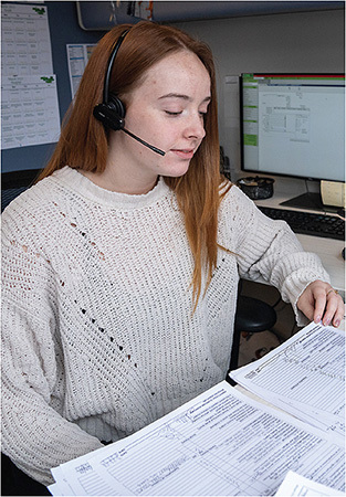 Jenna Soule works in the call center.